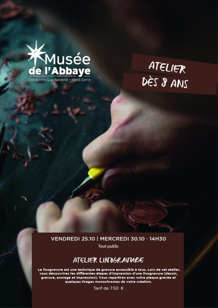 Atelier linogravure musée de l'abbaye