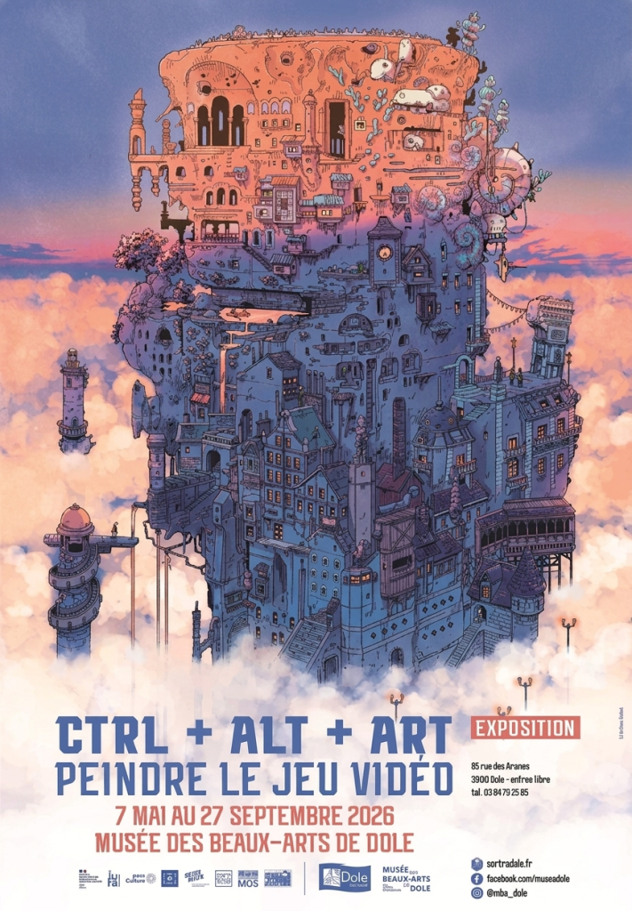 affiche MBA dole de l'exposition CTRL+ALT+ART PEINDRE LE JEU VIDÉO